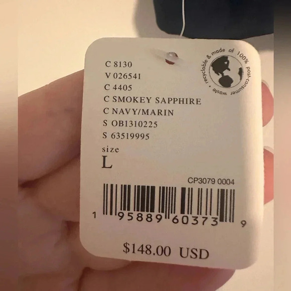 Free People Remi Crop Top in Smokey Saphire Navy Blue Sz L - Picture 6 of 7